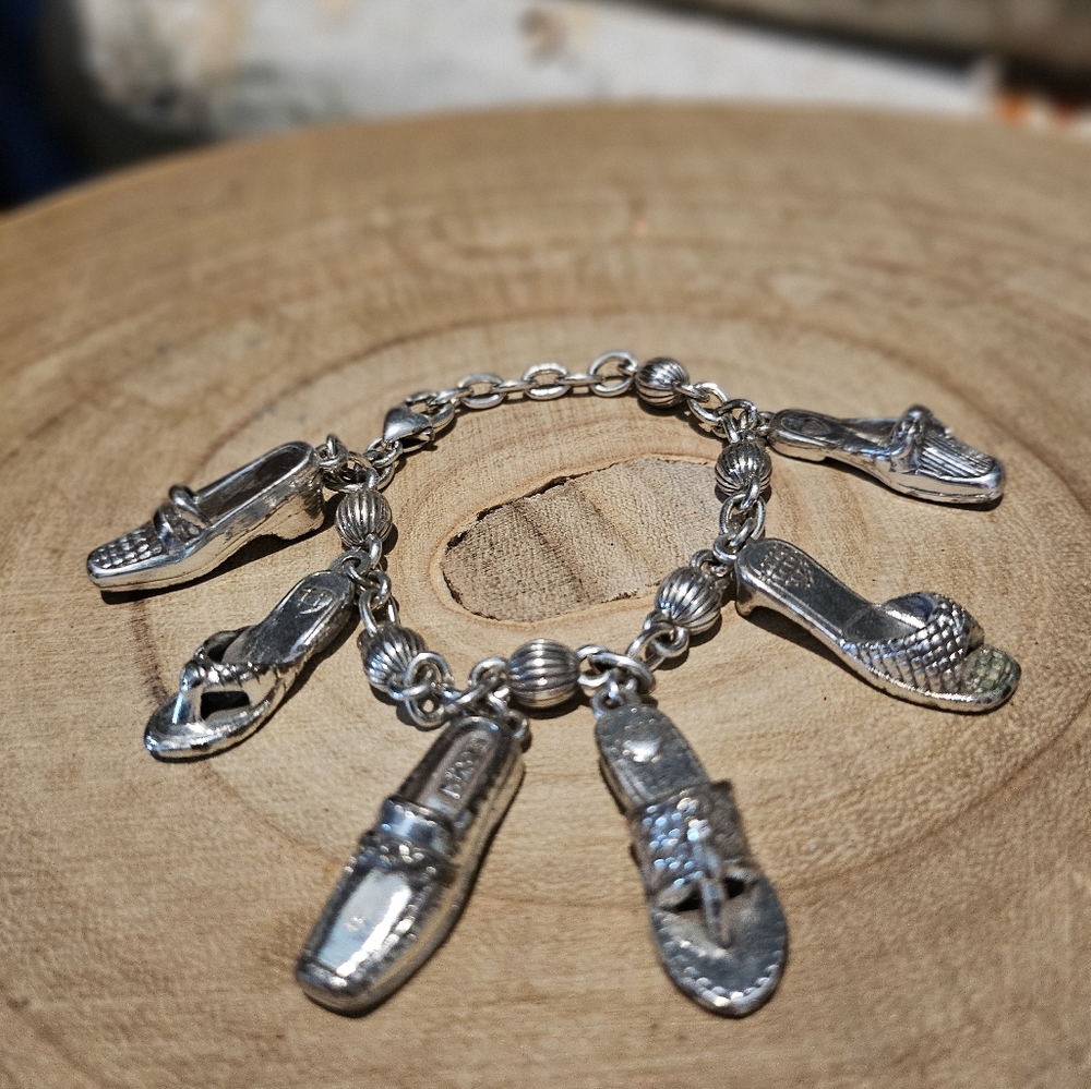Brighton I Love Shoes Ankle Charm Bracelet 7"
